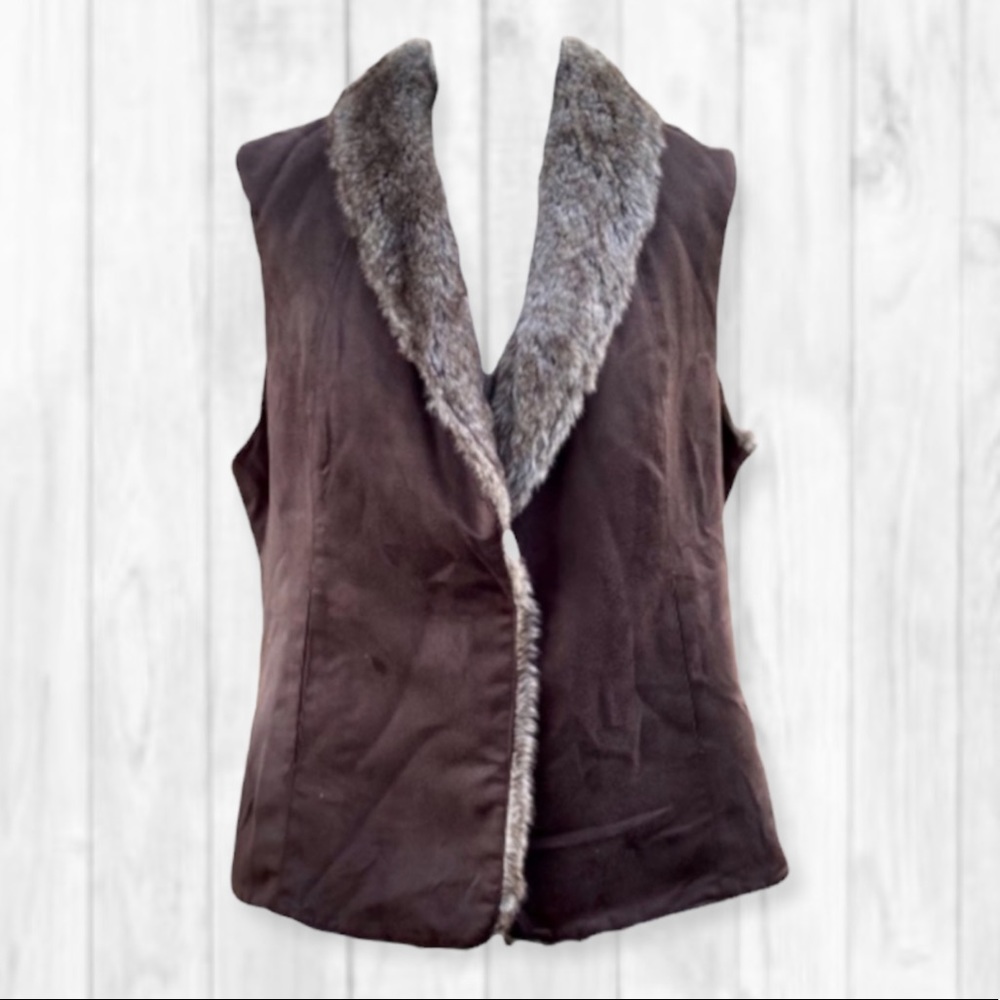 Crosby Faux Fur Lined Vest with Pockets (XL)